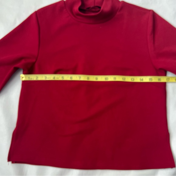 Shein Ribbed Mock Turtleneck Top Size S Deep Red - Picture 4 of 6